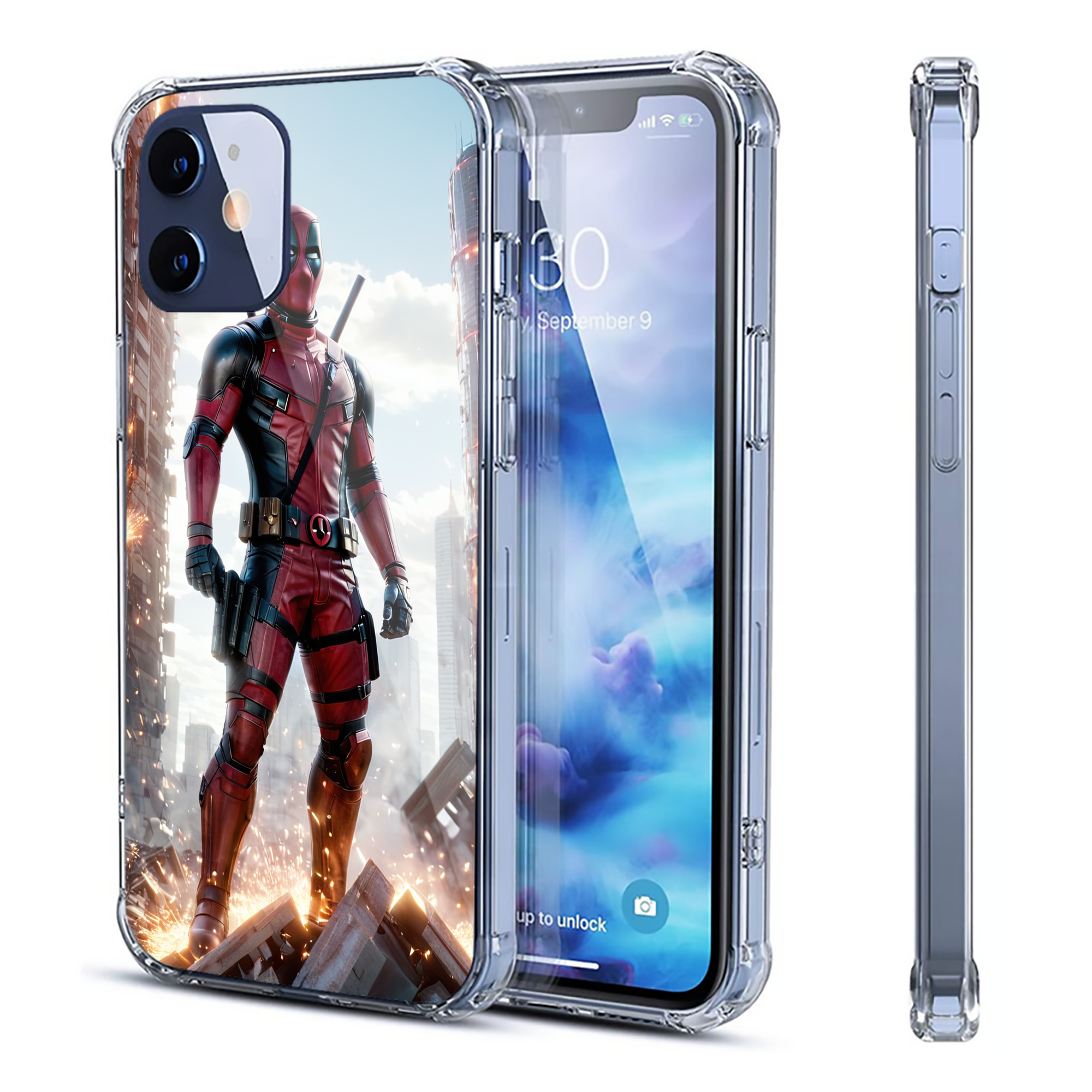 （画像用） Deadpool デッドプール 【iPhone 12シリーズ対応】透明スマホケース（クリアソフトケース）